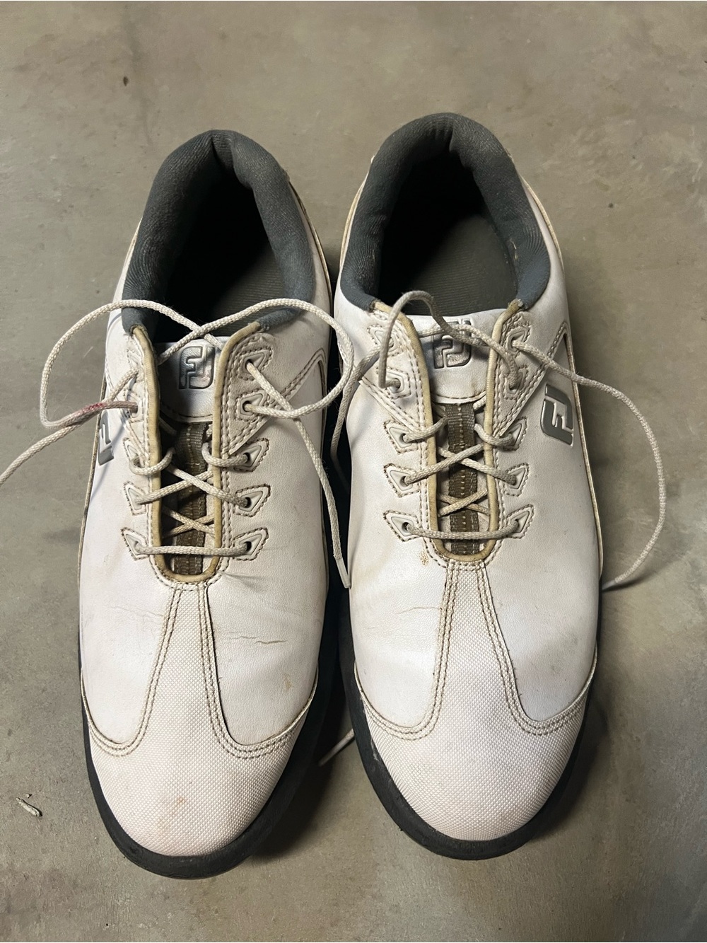 FootJoy White and Black Men's Athletic Golf Shoes